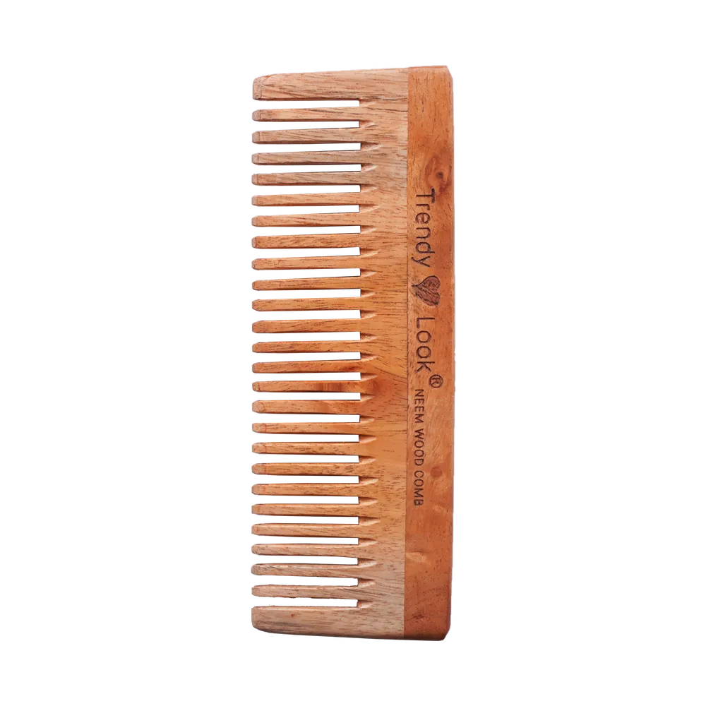 Multi Action Detangling Fizz Control Neem Wooden Comb – Shampoo